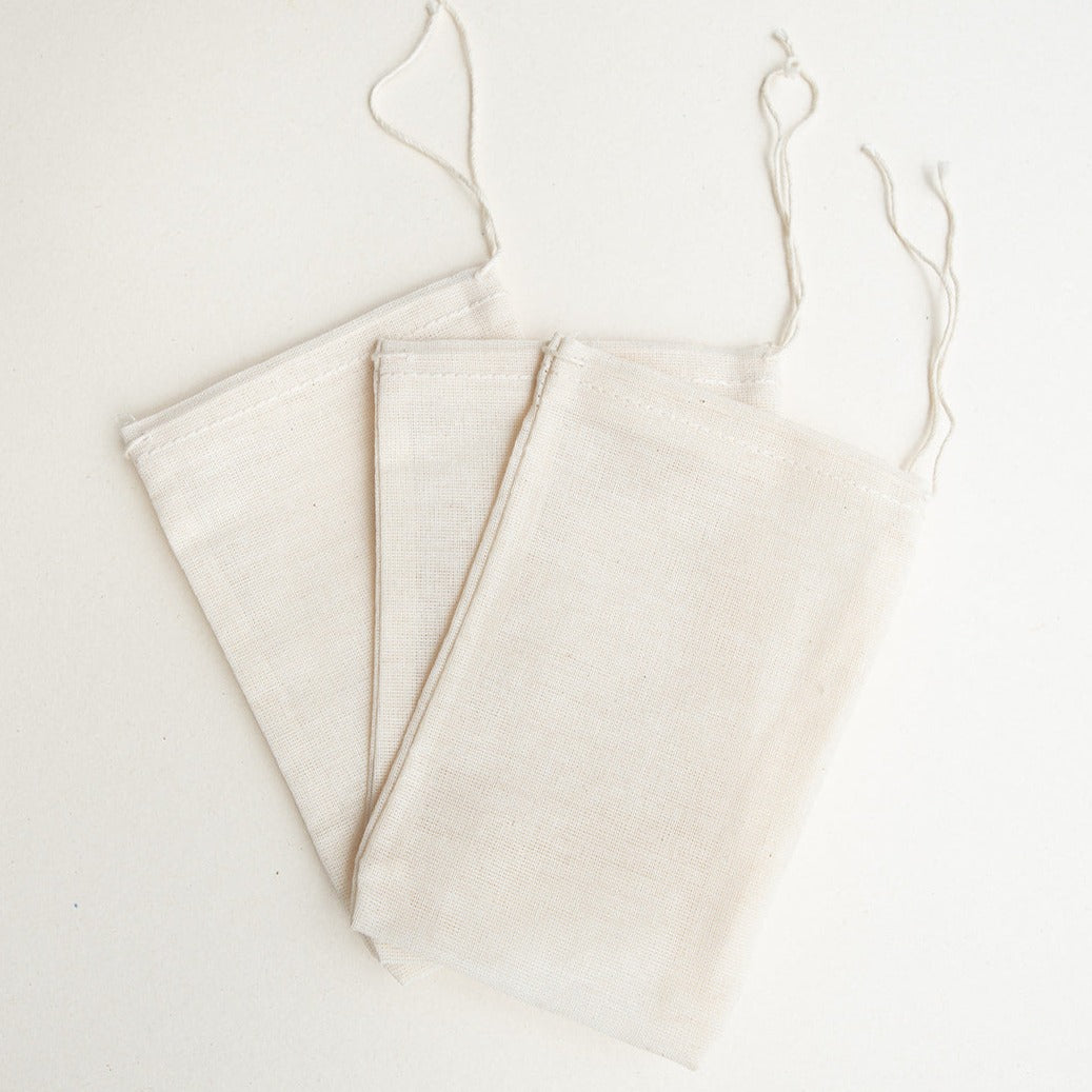 Organic Cotton Tea Bags with Drawstring