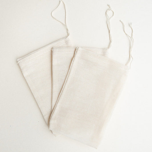 Organic Cotton Tea Bags with Drawstring