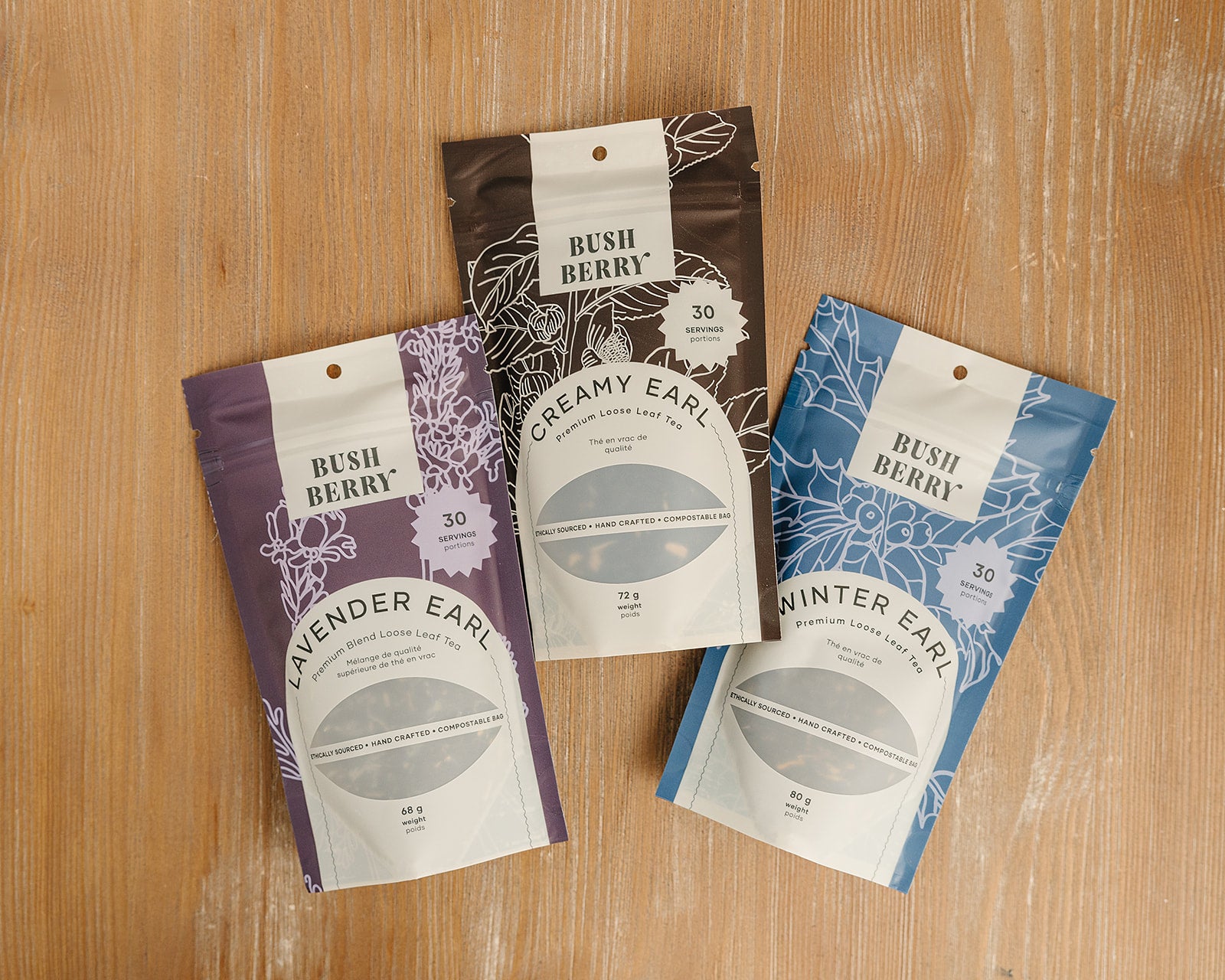 Earl Grey Bundle | Collection with Creamy, Lavender, and Winter Earl Teas + Organic Cotton Tea Bag