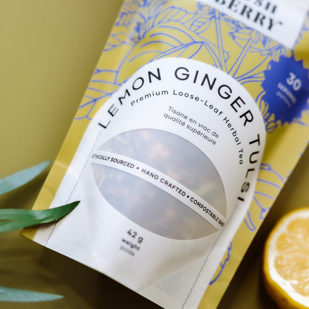 Organic Lemon Ginger Tulsi Tea